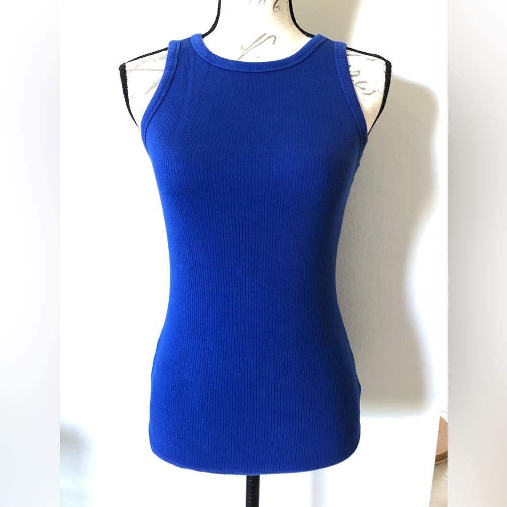 Nine West Royal Blue Ribbed Tank Top
